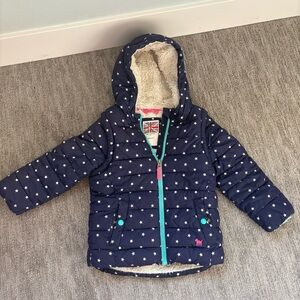 Mini Boden Blue Star Puffer Coat